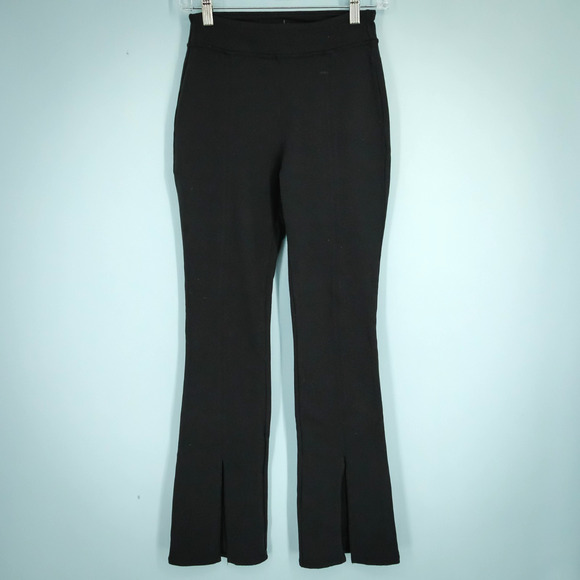Alo Size Small S Black Airbrush High Waist Wide Leg Flutter Split Leggings Pant - Picture 1 of 9